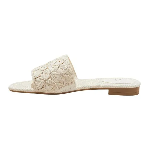 NWT A New Day Womens Ariella Woven Raffia Slide Sandals 92609192 White 9M - Picture 2 of 10